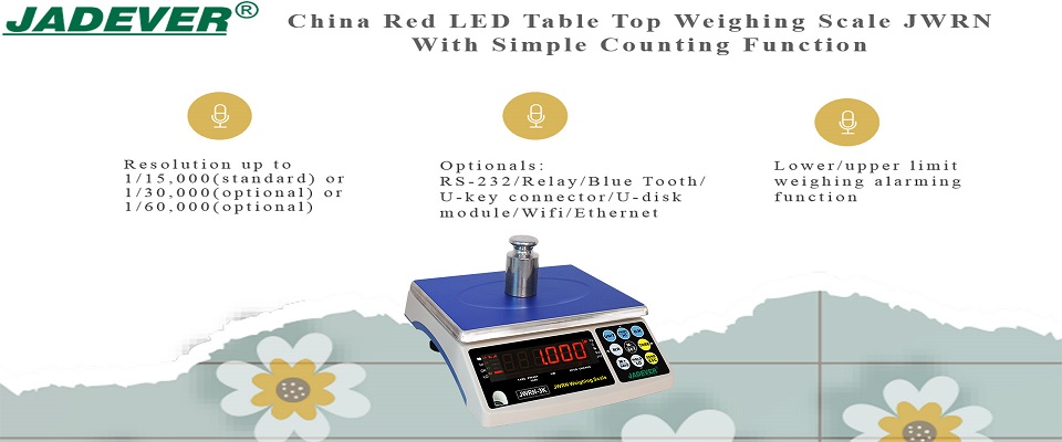 Basit Sayma Fonksiyonu ile Çin Kırmızı LED Masa Üstü Tartı Ölçeği JWRN