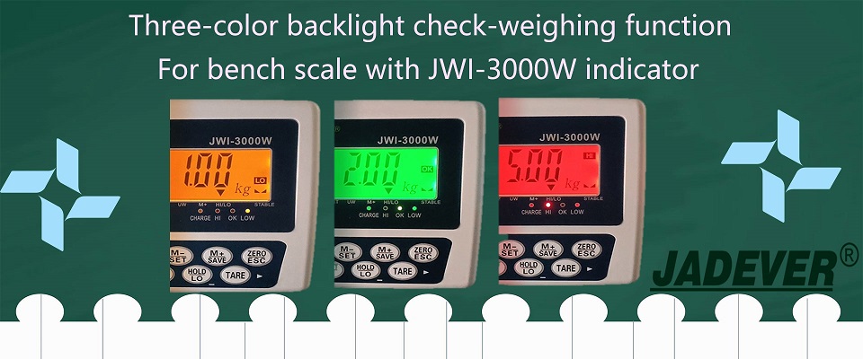 JWI-3000W göstergeli tezgah üstü terazi için üç renkli arka ışık kontrol tartımı işlevi
