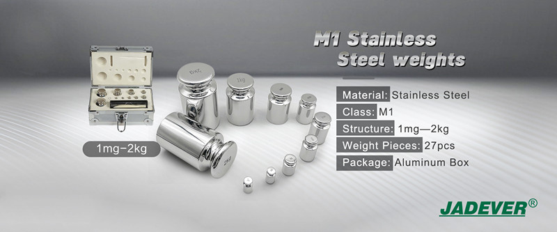 JADEVER M1 Paslanmaz Çelik standart ağırlıklar kalibrasyon için 1mg-2kg