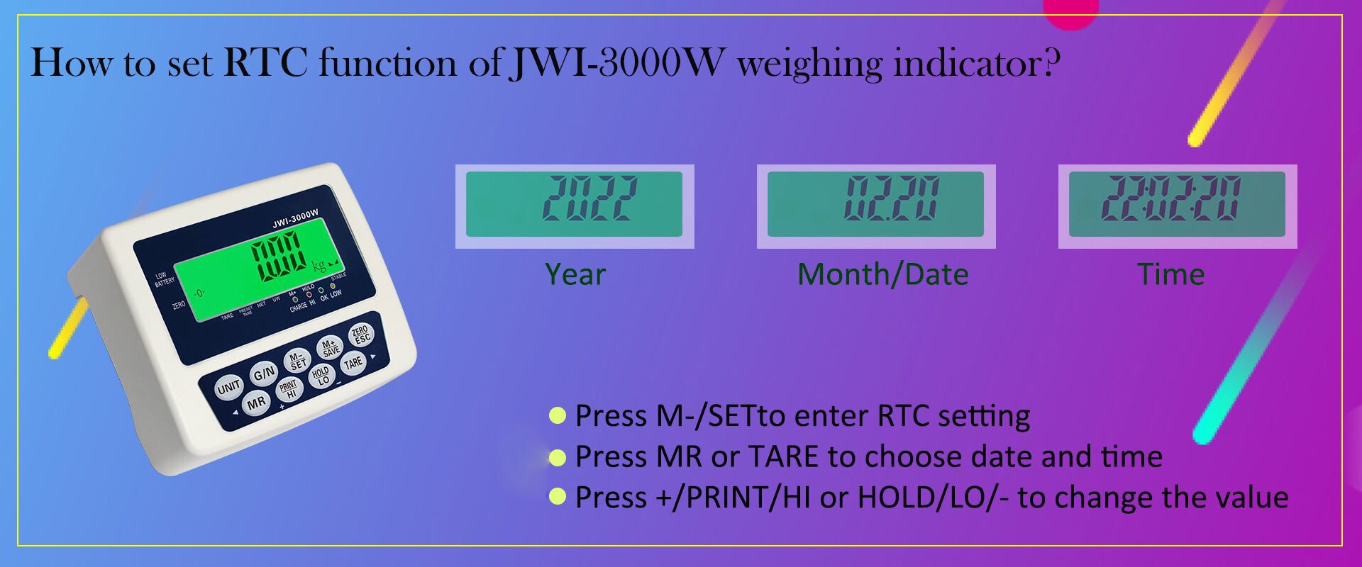 JWI-3000W endüstriyel tartım göstergesinin RTC işlevi nasıl ayarlanır