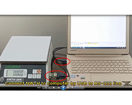 jadever tartı NWTH PC ve yazıcıya bağlanır
